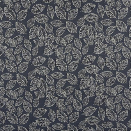 54 In. Wide Navy Blue- Floral Leaf Jacquard Woven Upholstery Fabric